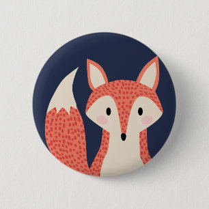 Roter orange intelligenter Fuchs des Button