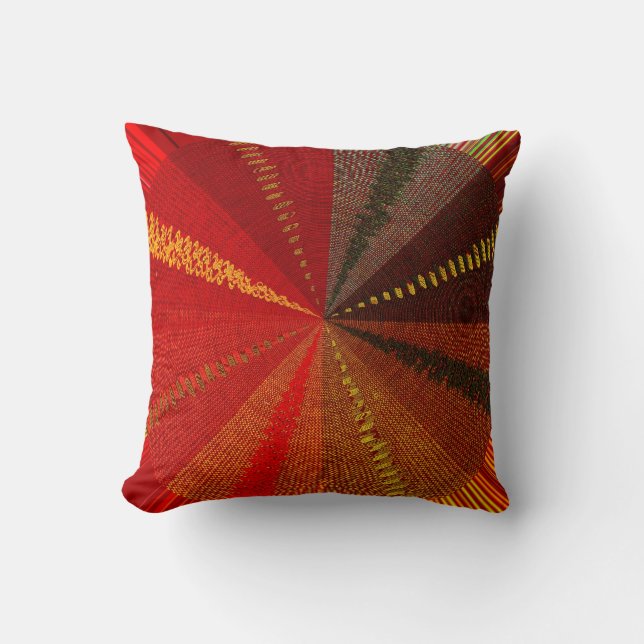 Roter Orange Spiral Vortex Outdoor Pillow Kissen (Vorderseite)