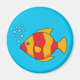 Roter Orange Tropischer Fisch Magnet