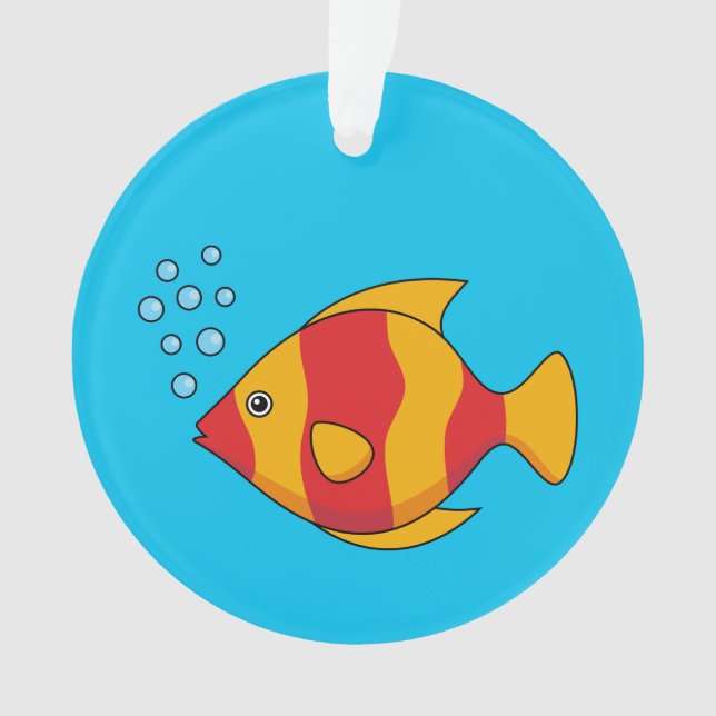 Roter Orange Tropischer Fisch Ornament (Vorderseite)