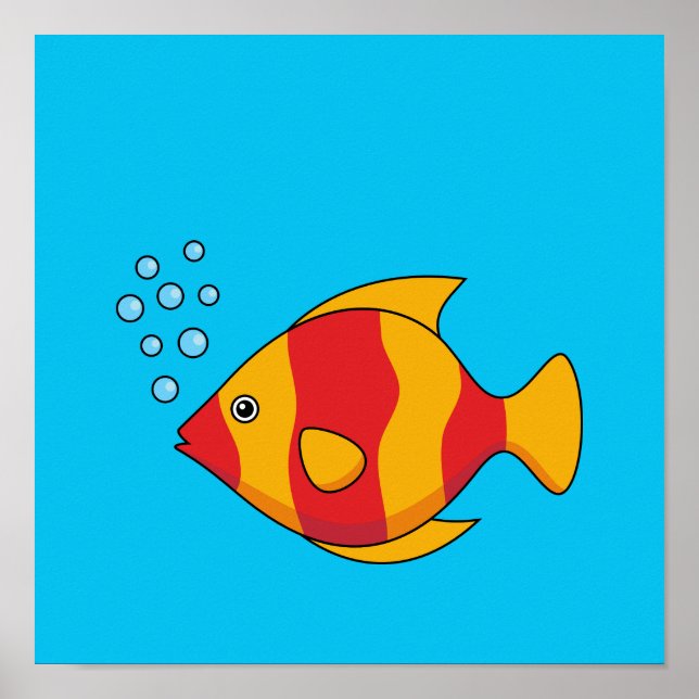 Roter Orange Tropischer Fisch Poster (Vorne)