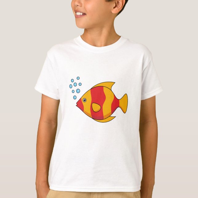 Roter Orange Tropischer Fisch T-Shirt (Vorderseite)