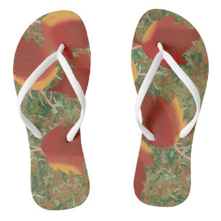 Roter orangefarbener Herbst Blätter FlipFlops