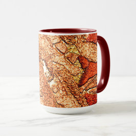 Roter orangefarbener Vulkangestein zeichnend Tasse