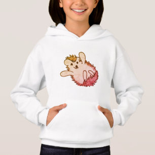 Roter Orangenhahn Niedlicher Igel Hoodie