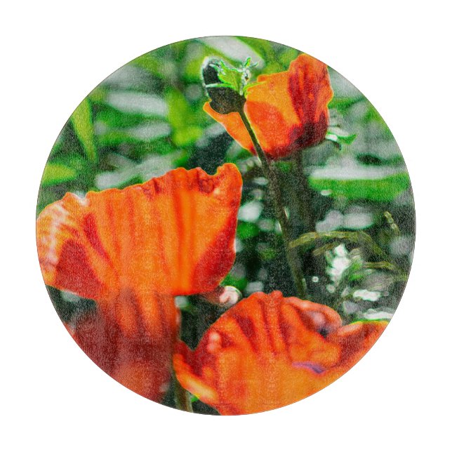 Roter Orangenmohn-Blume Schneidebrett (Vorderseite)