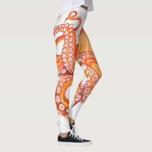 Roter Orangentopf Wasserfarbe Leggings