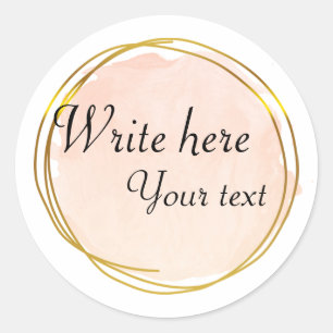 Roter Oranger Wasserfarben-Kreis Gold Elegant   Runder Aufkleber