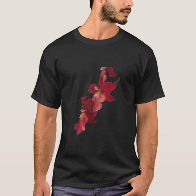 Roter Orchideen-Blumen-T - Shirt (Vorderseite)
