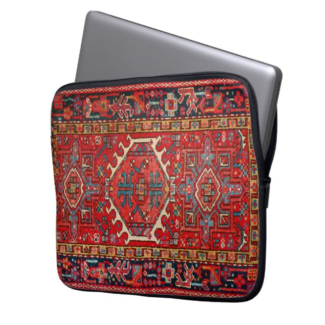 Roter Orientalischer Rug Laptopschutzhülle (Vorderseite Links)
