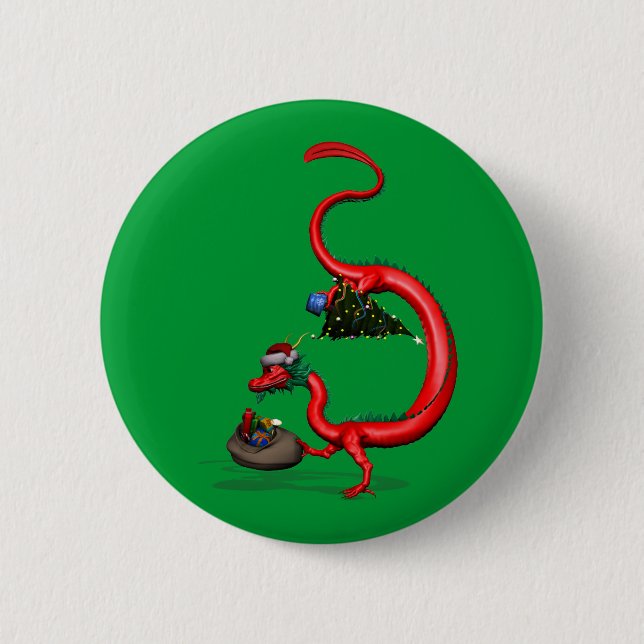 Roter Ostdrache Button (Vorderseite)