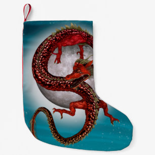 Roter Ostdrache - Mythische Fantasiewesen Kleiner Weihnachtsstrumpf