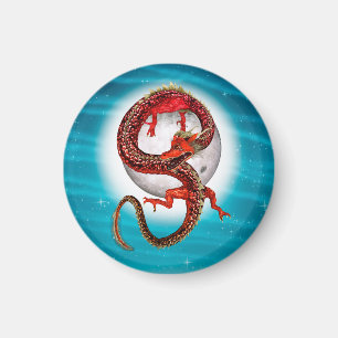 Roter Ostdrache - Mythische Fantasiewesen Magnet