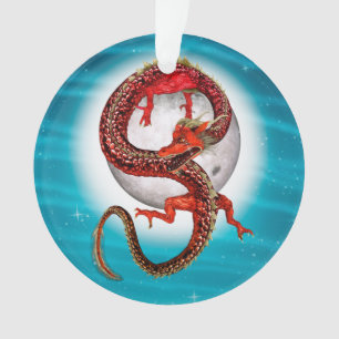 Roter Ostdrache - Mythische Fantasiewesen Ornament