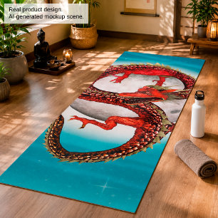 Roter Ostdrache - Mythische Fantasiewesen Yogamatte