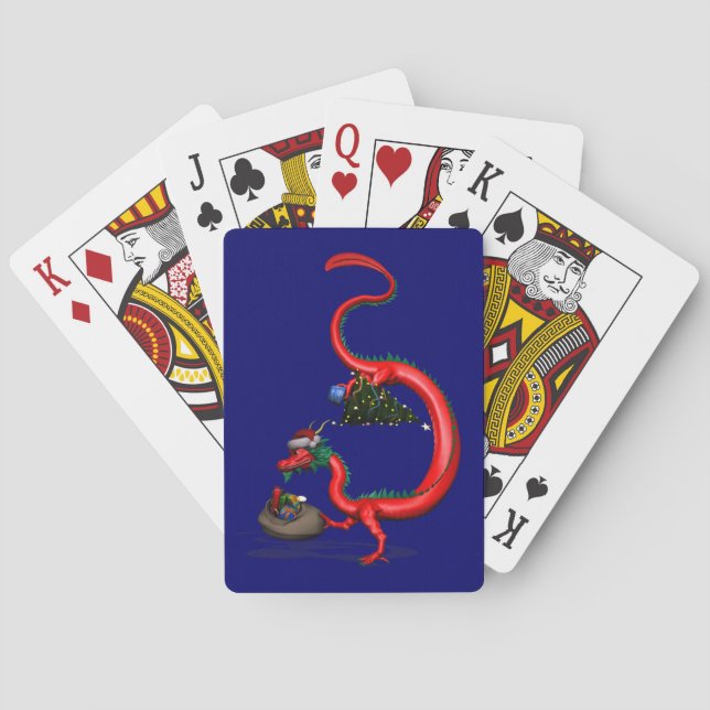 Roter Ostdrache Spielkarten (Rückseite)