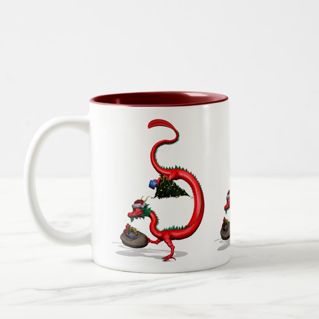 Roter Ostdrache Zweifarbige Tasse (Links)