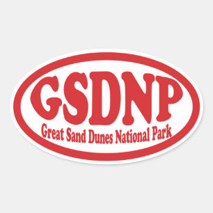 Roter ovaler Aufkleber für die Great Sand Dunes Na