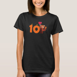 Roter Panda 10. Geburtstag Spaß Roter Pandas Tier T-Shirt