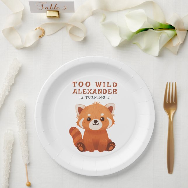 Roter Panda 1. Geburtstagsfeier Pappteller (Hochzeit)