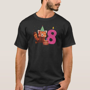 Roter Panda 8. Geburtstag Rote Pandas Tier Grafi T-Shirt