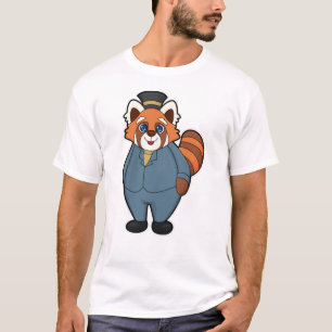 Roter Panda als Bräutigam mit Hut T-Shirt