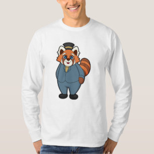 Roter Panda als Bräutigam mit Hut T-Shirt