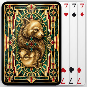 Roter Panda, Art Deco Wildlife Spielkarten