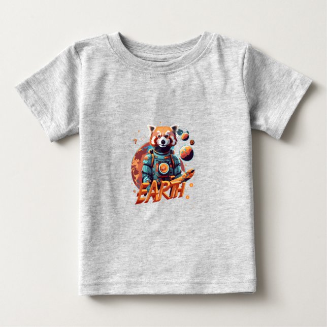 Roter Panda-Astronaut Baby T-shirt (Vorderseite)