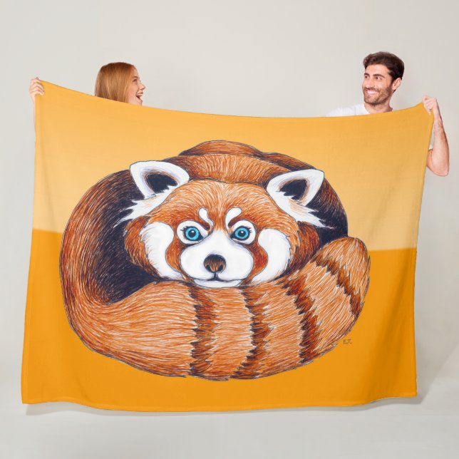 Roter Panda auf Orange Fleecedecke (Beispiel)
