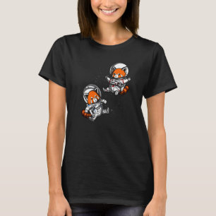 Roter Panda-Bär-Raum-Astronaut-Kosmische-Mädchen-J T-Shirt