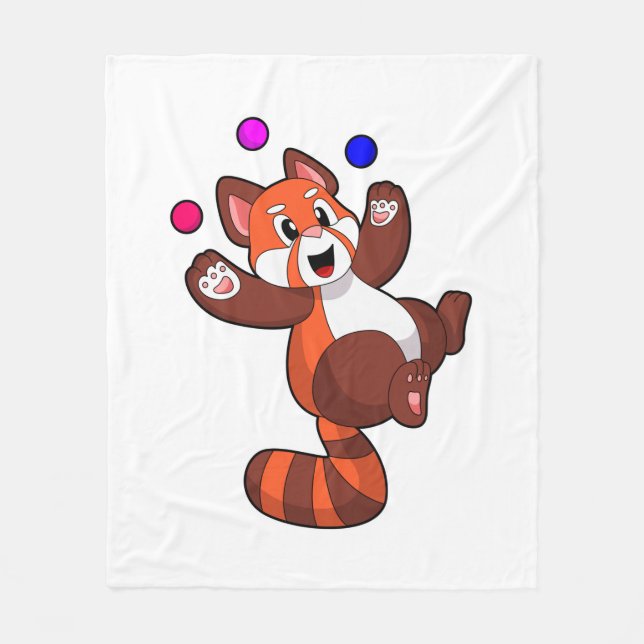 Roter Panda beim Juggle Circus.PNG Fleecedecke (Vorderseite)