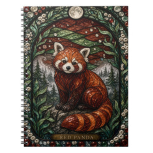 Roter Panda Bergwald Illumina Buntglas Notizblock