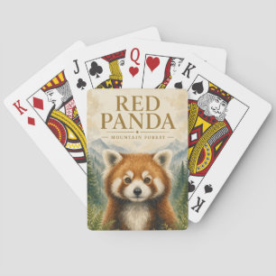 Roter Panda Bergwald Wildtiere Spielkarten