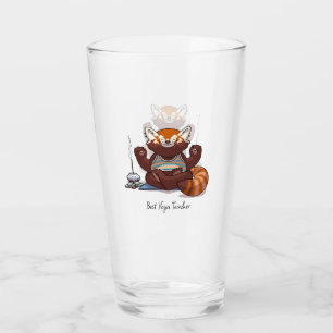 Roter Panda Beste Yoga-Lehrer-Geschenk-Tier-Kunstw Glas