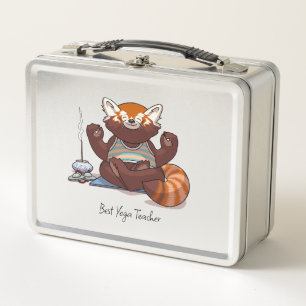 Roter Panda Beste Yoga-Lehrer-Geschenk-Tier-Kunstw Metall Brotdose