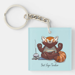 Roter Panda Bestes Yoga-Lehrer-Geschenk Tier Kunst Schlüsselanhänger