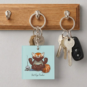 Roter Panda Bestes Yoga-Lehrer-Geschenk Tier Kunst Schlüsselanhänger