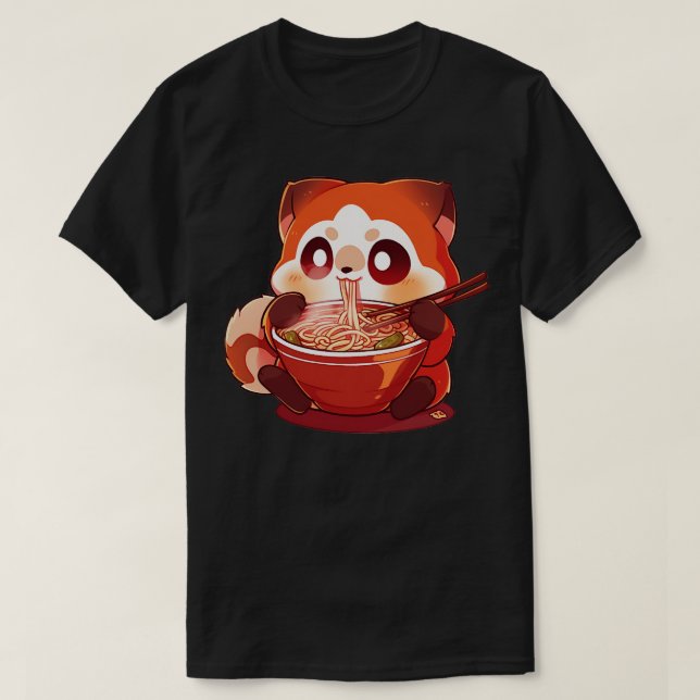 Roter Panda, der Rahmen isst 1 T-Shirt (Design vorne)