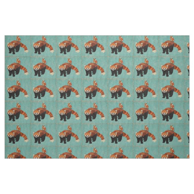 Roter Panda & Eulen Stoff (Fat Quarter (45,7 x 55,9 cm))