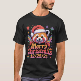 Roter Panda Frohe Weihnachten 12/25/25 T-Shirt