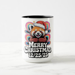 Roter Panda Frohe Weihnachten 12/25/25 Tasse
