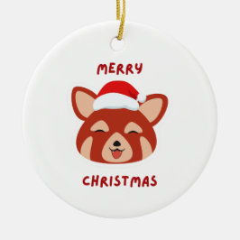 Roter Panda Frohe Weihnachten Keramik Ornament