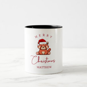 Roter Panda: Frohe Weihnachten Matthew Zweifarbige Tasse