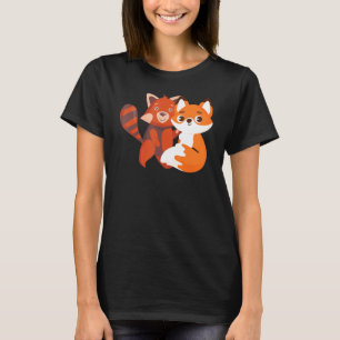 Roter Panda Fuchs Umarmen Rote Pandas Tier Gra T-Shirt