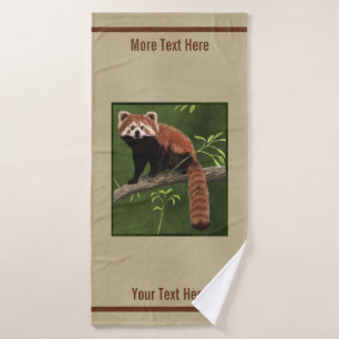 Roter Panda für altes Papier Badehandtuch