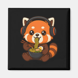 Roter Panda Gaming Gamer isst Ramen Magnet