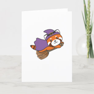 Roter Panda Halloween Hexenkind Hexen Kostüm Feiertagskarte