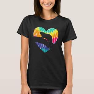 Roter Panda-Herz mit Tie-Dye-Druck für Roter Panda T-Shirt