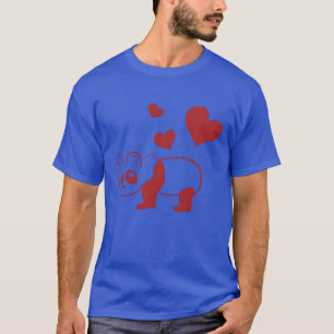 roter Panda-Herz-Tier-Liebe-Tier-Vintage T-Shirt